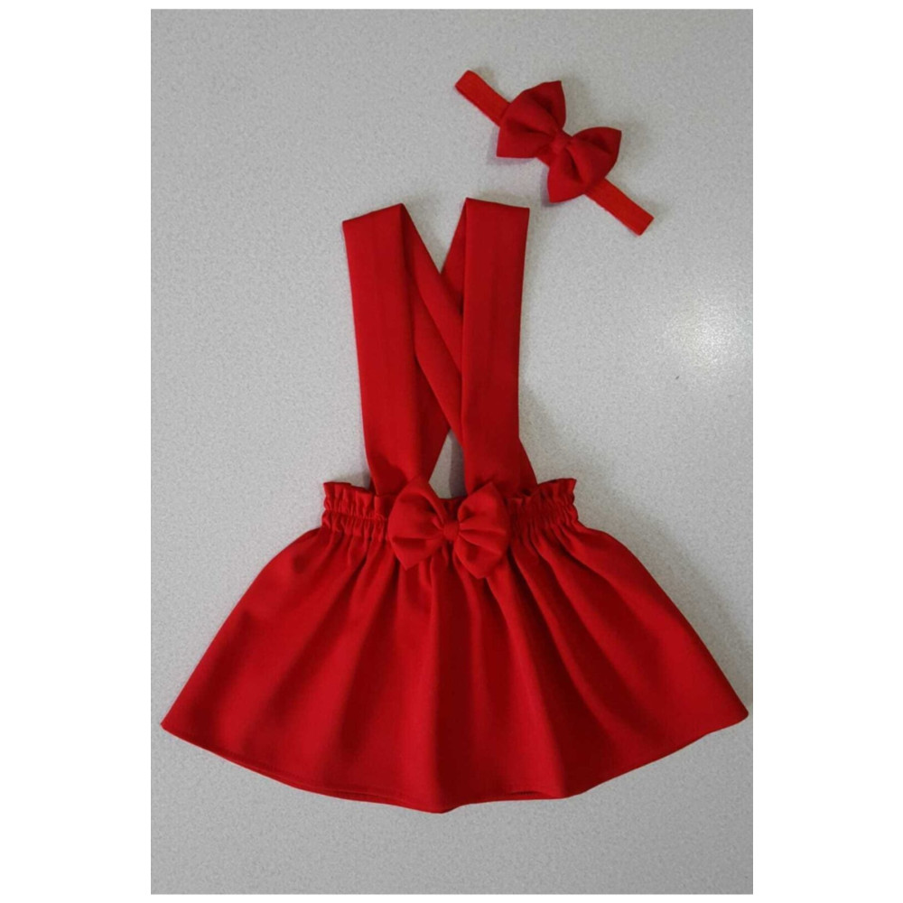 Yumurcak Kırmızı Krep Elbise Bandana 2-3 Yaş Beden Elbise Fiyatı