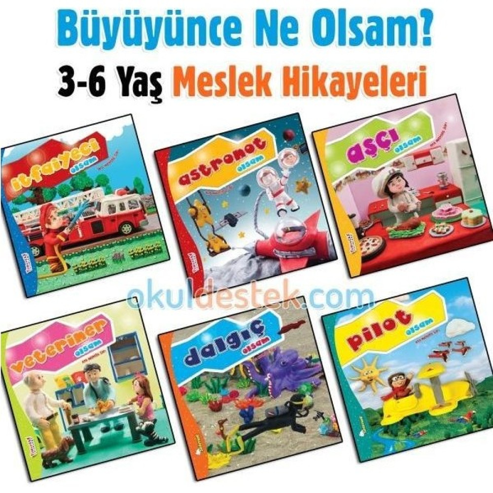Yumurcak Yayınları Büyüyünce Ne Olsam Hikaye Seti 6 Kitap (3-6 Yaş) Okul Öncesi Eğitici & Öğretici Kitaplar Fiyatı