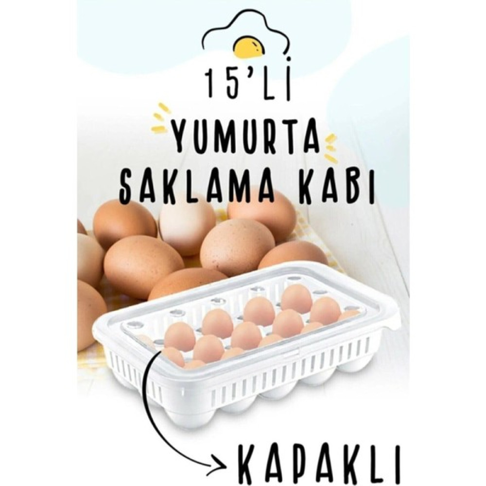 Yumurtalık 15^li Yumurta Saklama Kabı Buzdolabı Yumurta Kutusu Saklama Kapları Fiyatı