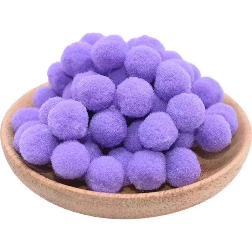 Yumuşak Keçe Peluş Ponpon 2 cm Çap 100'lü Açık Mor Yardımcı Malzeme Fiyatı