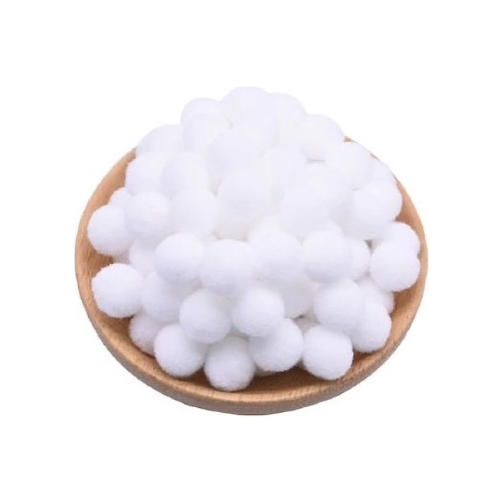 Yumuşak Keçe Peluş Ponpon 2 cm Çap 100'lü Beyaz Yardımcı Malzeme Fiyatı