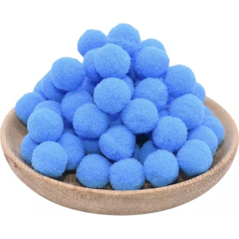 Yumuşak Keçe Peluş Ponpon 2 cm Çap 100'lü Mavi Yardımcı Malzeme Fiyatı
