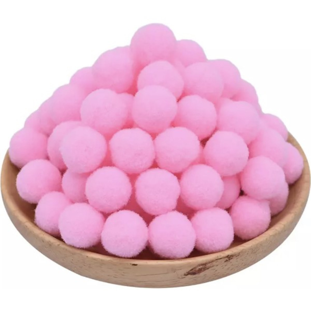 Yumuşak Keçe Peluş Ponpon 2 cm Çap 100'lü Pembe Yardımcı Malzeme Fiyatı