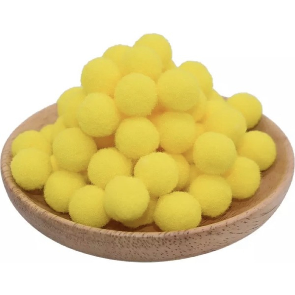 Yumuşak Keçe Peluş Ponpon 2 cm Çap 100'lü Sarı Yardımcı Malzeme Fiyatı
