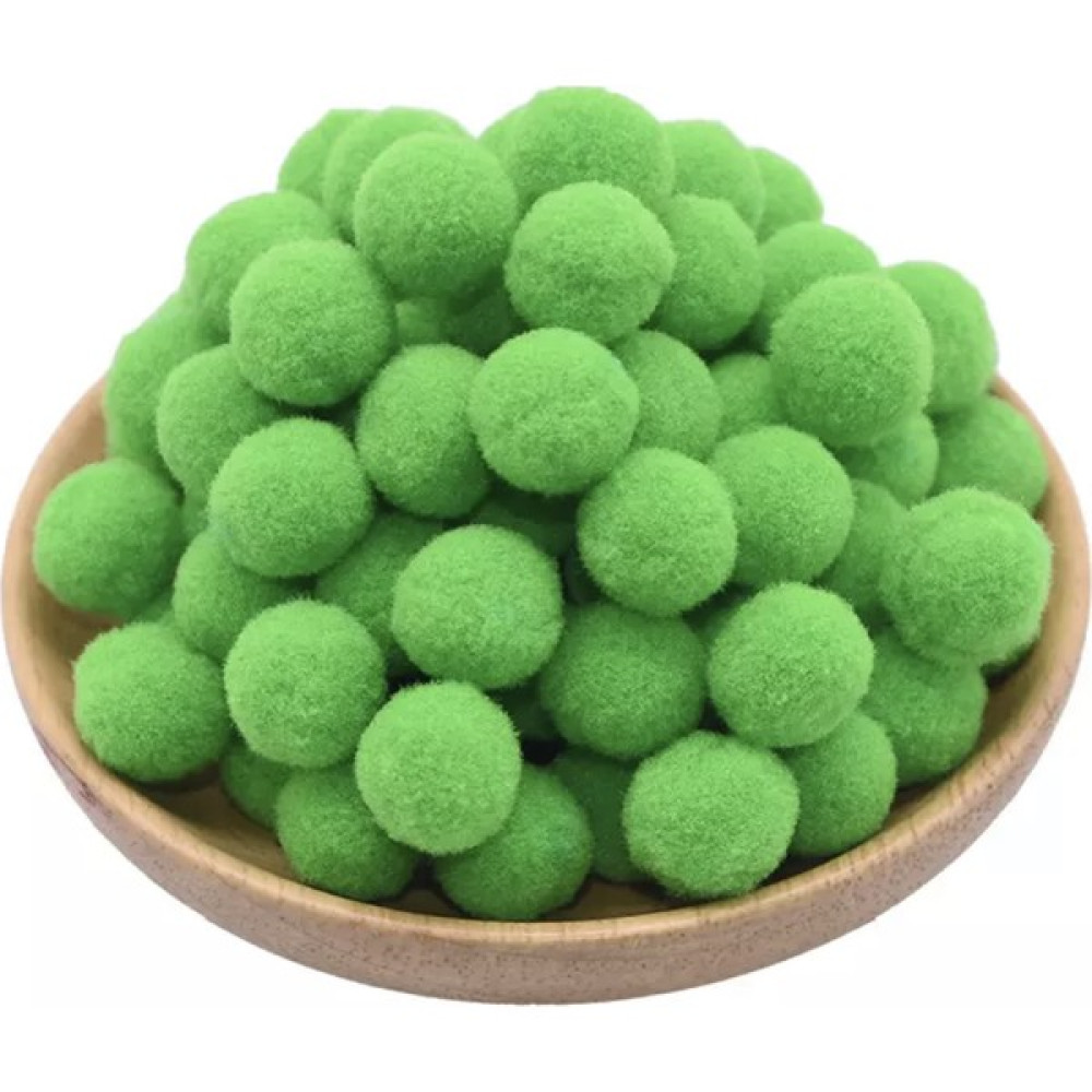 Yumuşak Keçe Peluş Ponpon 2 cm Çap 100'lü Yeşil Yardımcı Malzeme Fiyatı