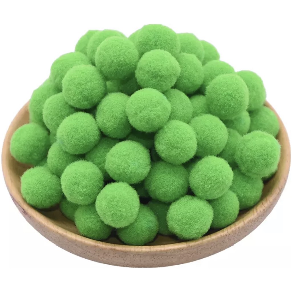 Yumuşak Keçe Peluş Ponpon 2 cm Çap 100'lü Yeşil Anne Bebek Oyuncak Fiyatı