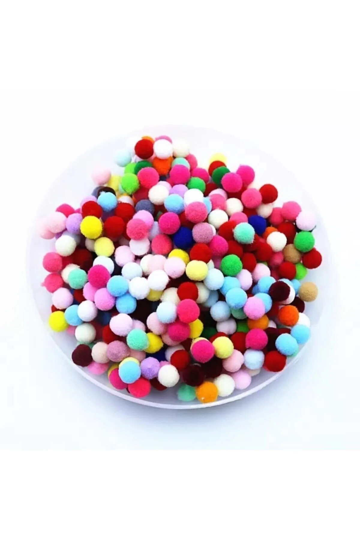 Yumuşakkeçe Renkli Karışık Yumuşak Ponpon Peluş 2 Cm 100 Adet" Yaş Günü & Parti Fiyatı