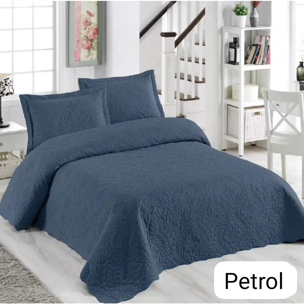 Yünteks Örtüm Ivy Sarmaşık Çift Kişilik Microfiber Kapitone Yatak Örtüsü - Petrol - 250 x 260 cm SSD / Solid State Drive Fiyatı