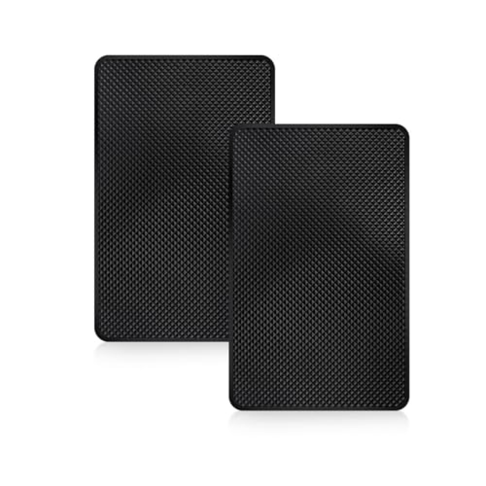 yuntop 2 Pack Car Dashboard Anti-Slip Rubber Pad, Car Dashboard Non Slip Mat, Black Grid Anti Slip Sticky Pad for Cell Phone, Sunglasses, Keys Electronic Devices (7.5""x 4.7"")