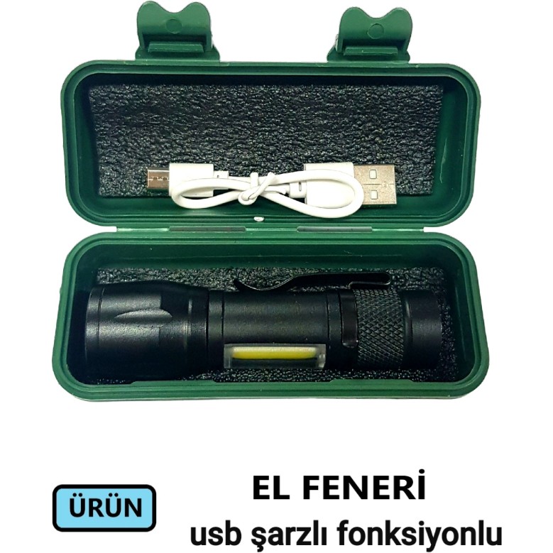 Yunus Kayatek USB Şarjlı Kutulu Küçük El Feneri Kamp Malzemeleri Fiyatı