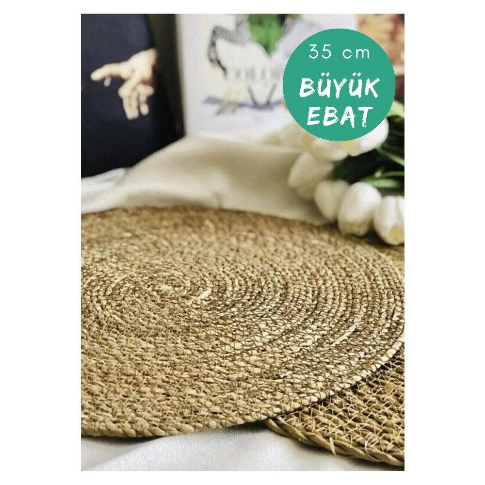 YUNUSOĞLU HOME Hasır Jüt Supla 6lı Set Amerikan Servis 35 Cm Çap Supla 6lı Runner Fiyatı