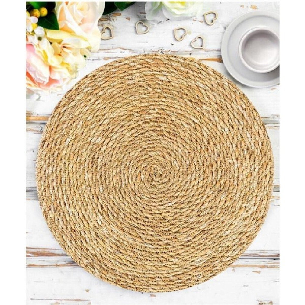 YUNUSOĞLU HOME Hasır Örgülü Amerikan Servis Supla 35 cm - Bej - 35 x 35 cm Amerikan Servis Fiyatı