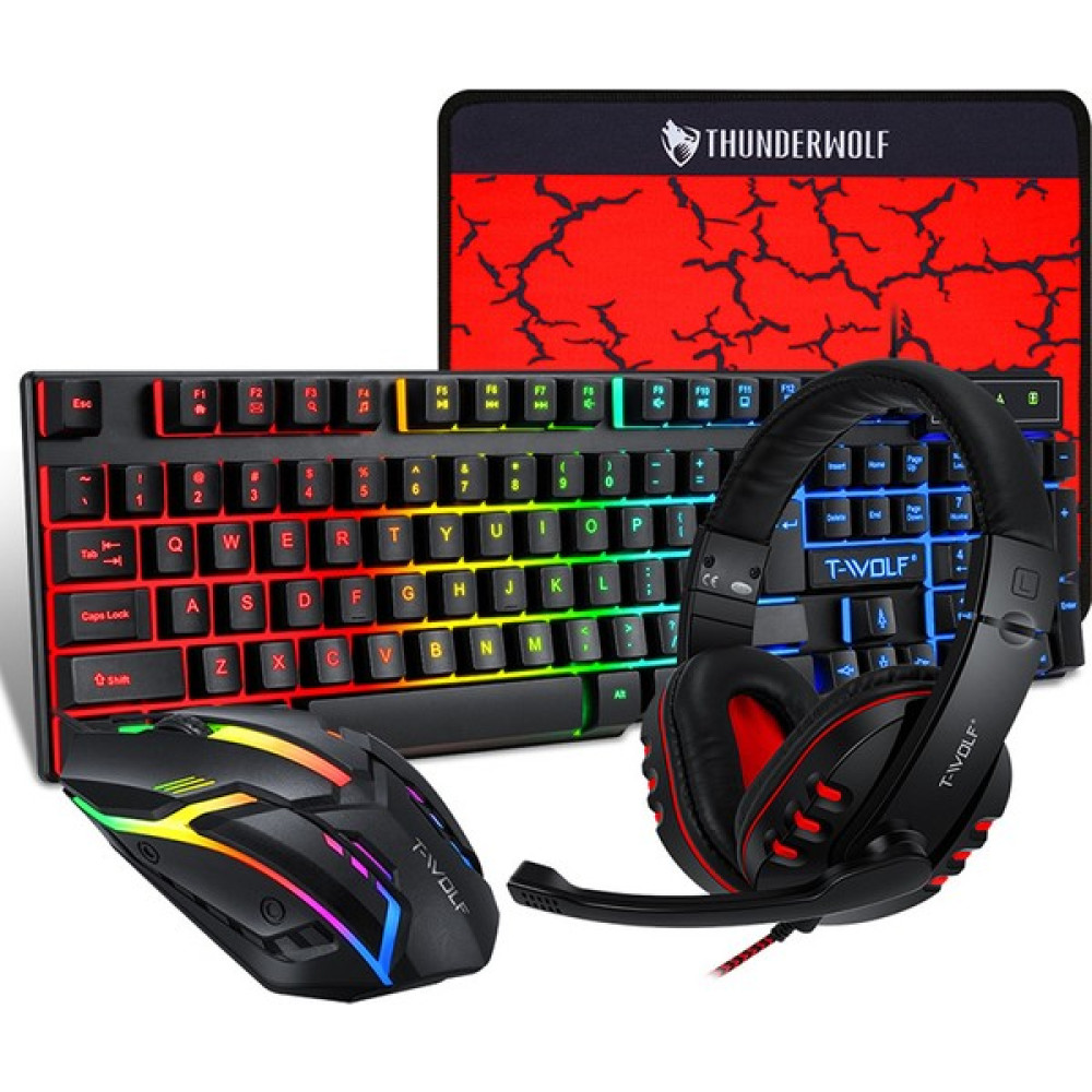Yunxi Trade Dördü Bir Arada Anahtar Fare Seti Klavye Fare Kulaklık Mouse Pad Oyun Ofis Seti (Yurt Dışından) - Kırmızı - Siyah Klavye - Mouse Fiyatı