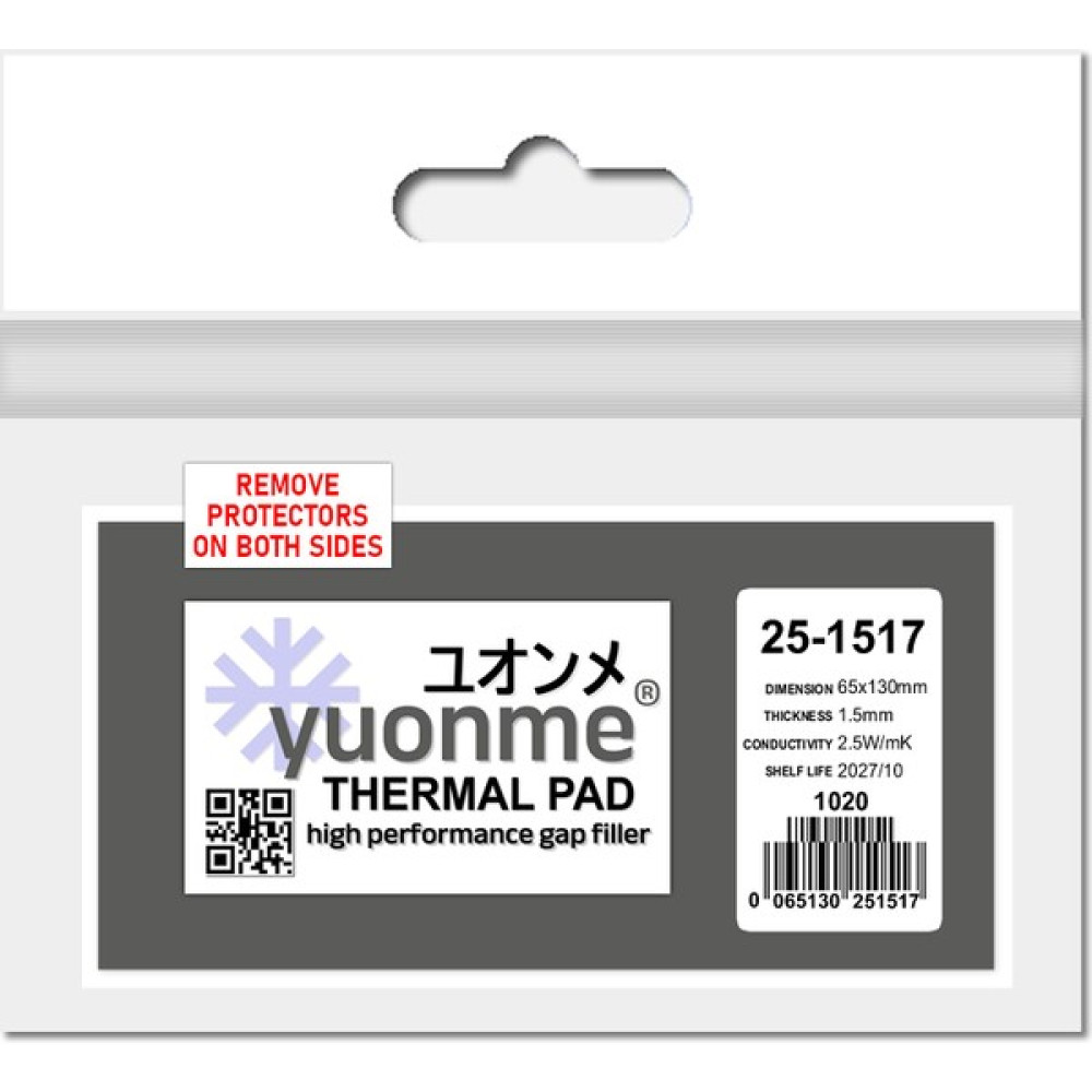 Yuonme Termal Ped / Thermal Pad 1.5mm 2.5W/MK - 065x130mm Soğutucular Fiyatı