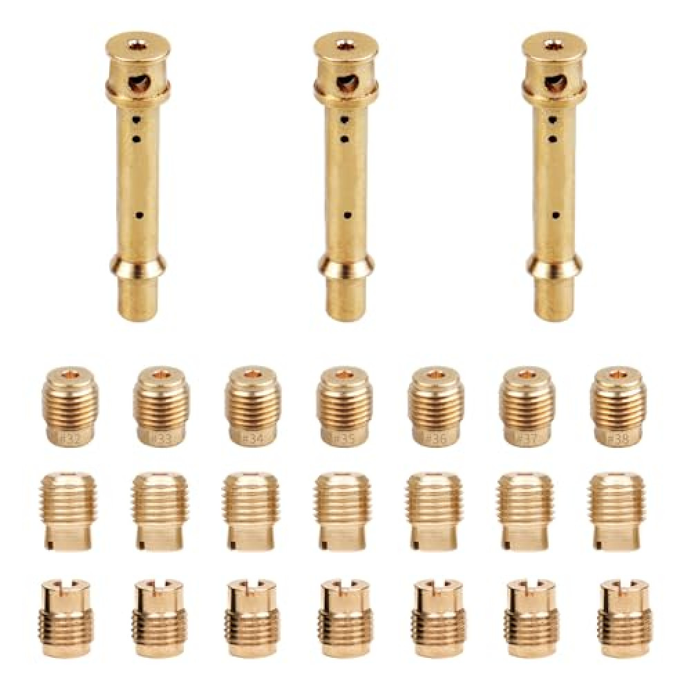 Yuqutum 24 Pcs Carburetor Jet Kit for Predator 212 cc Hemi Non-Hemi 032 033 034 035 036 037 038 and 140 E-Tube, Aftermarket Carb Jet Kit Replacement for Honda GX140 GX160 GX200