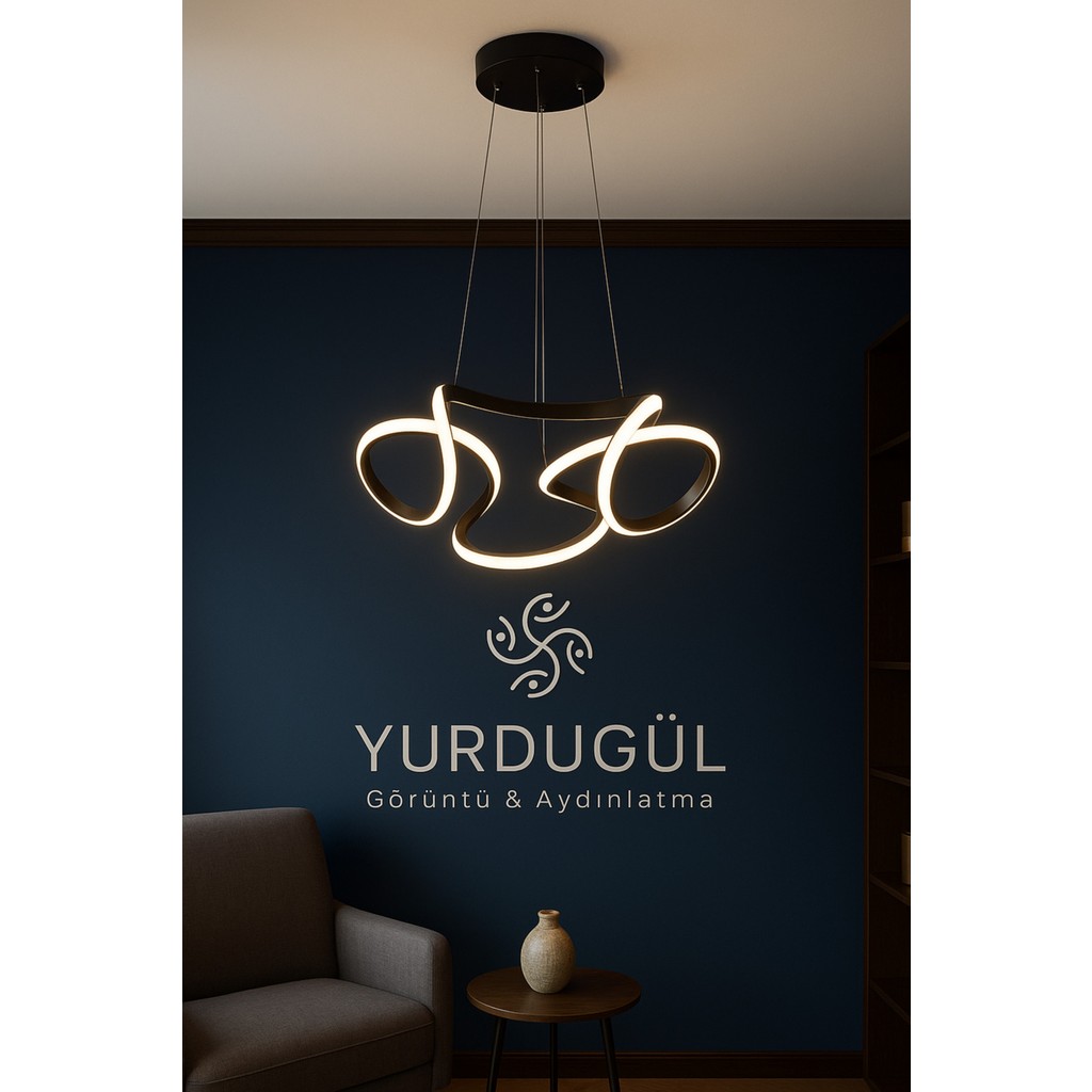 Yurdugül Siyah Kasa Üç Renk LED Drone Model LED Avize Mutfak, Oturma Odası, Antre, Koridor, Çocuk Odası, Avize Fiyatı