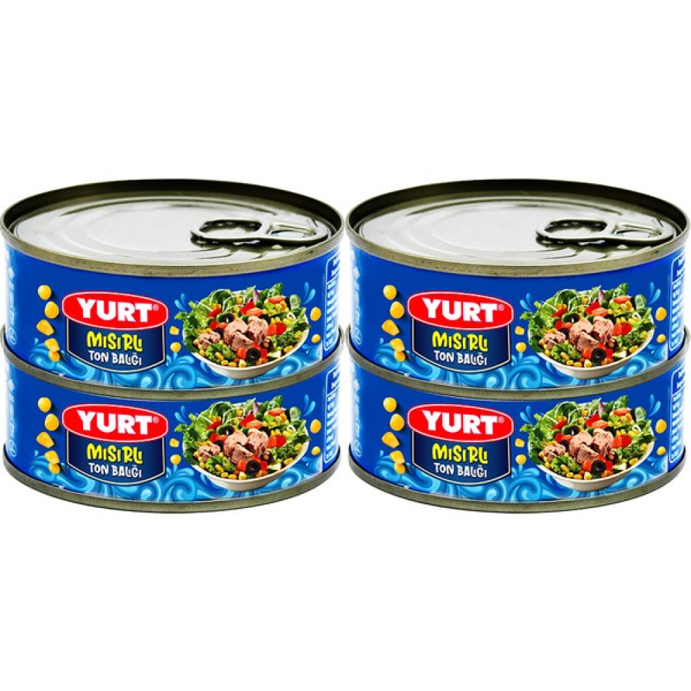 Yurt Mısırlı Ton Balığı 4 x 185 gr - 1 Paket Konserve Fiyatı