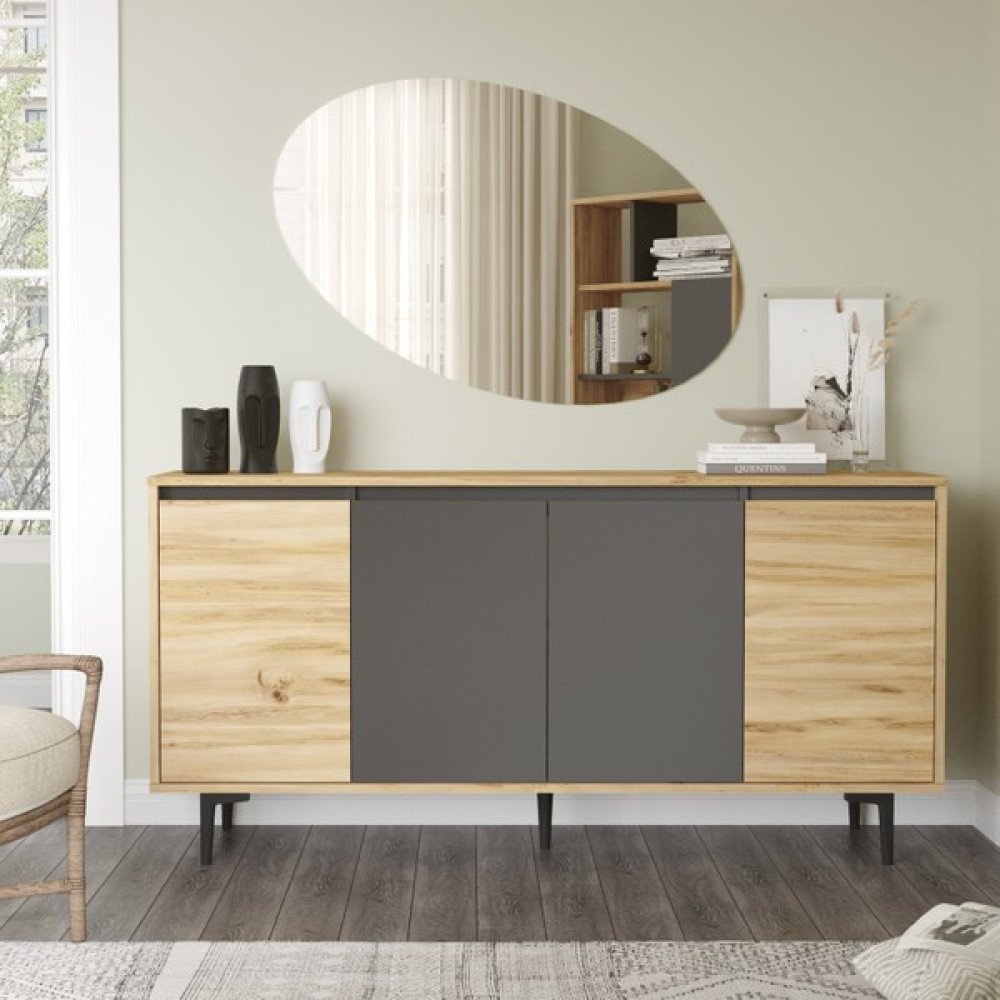 Yurudesign Aristo Konsol 4 Kapaklı 160 cm Keçe-Antrasit Ar3-Ka Konsol Mobilya Fiyatı