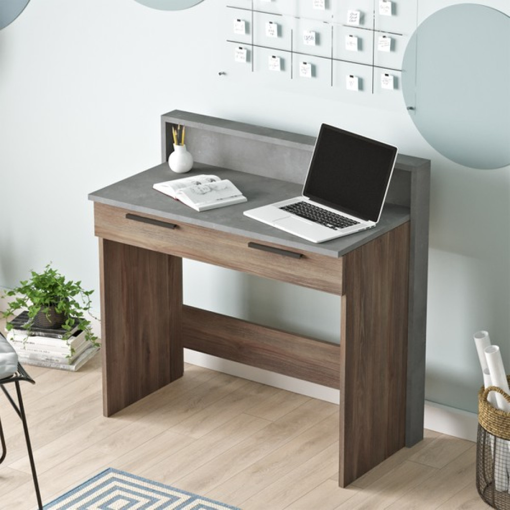 Yurudesign New Home Çalışma Masası Çekmeceli Beton-Kahve Hm7-Cg - Y: 90 cm D: 48 cm G: 94 cm - Antrasit Çalışma Masası Fiyatı