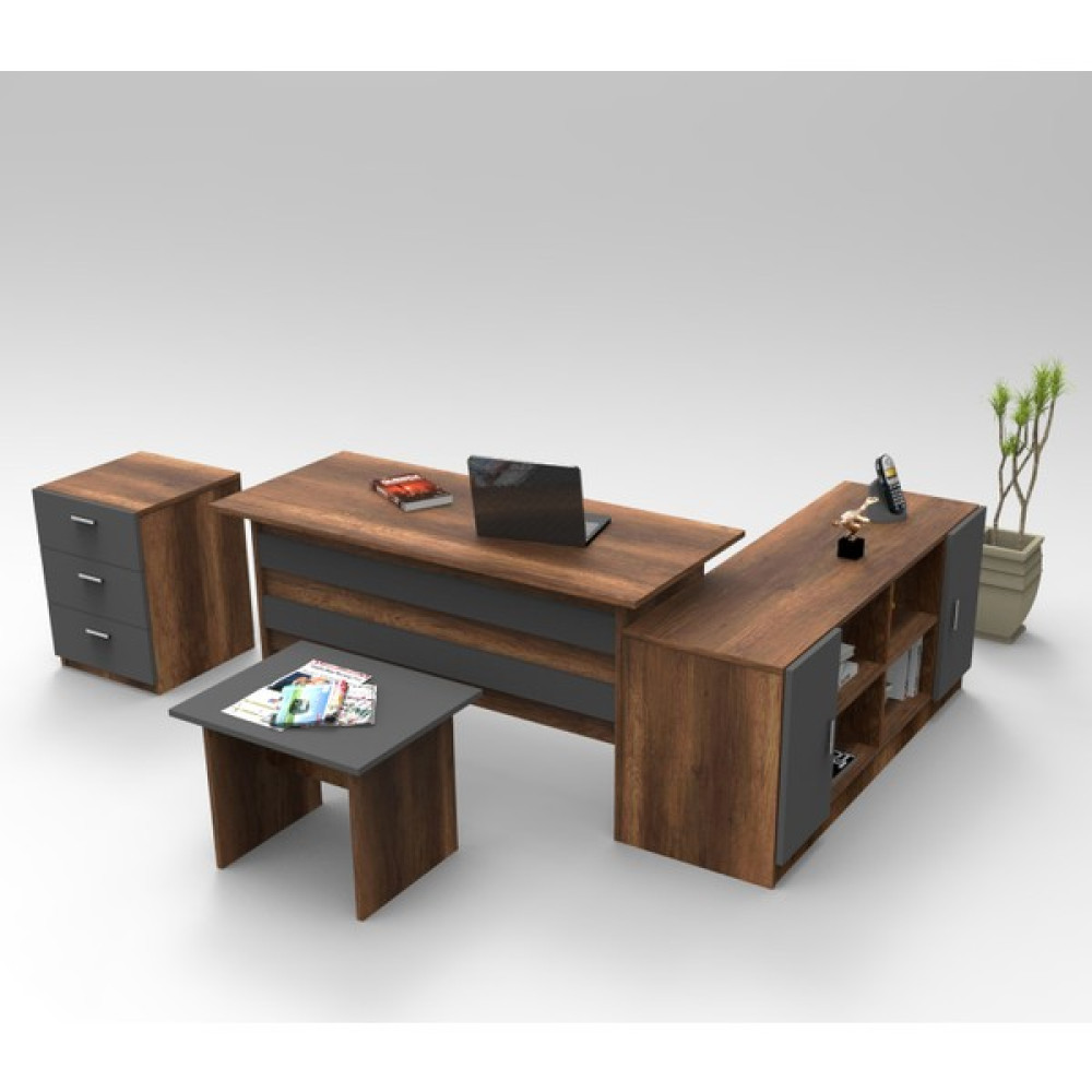 Yurudesign Vario ABCF Ofis Büro Masa Takımı Barok-Antrasit - Ceviz - Siyah Oto Boyaları Fiyatı