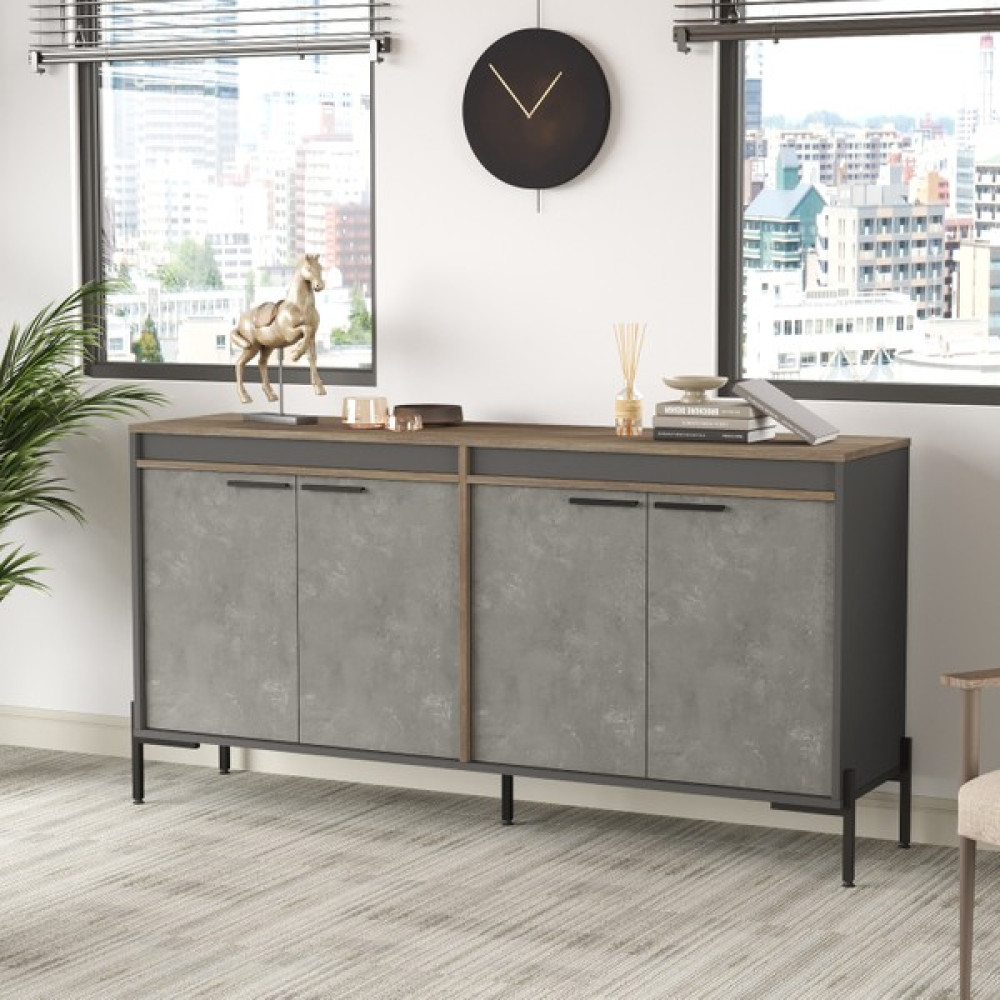 Yurudesign Vista E Ofis Konsol Klasör Dolabı Metal Ayaklı Kahve-Beton-Antrasit Vs5-Cga Oto Boyaları Fiyatı