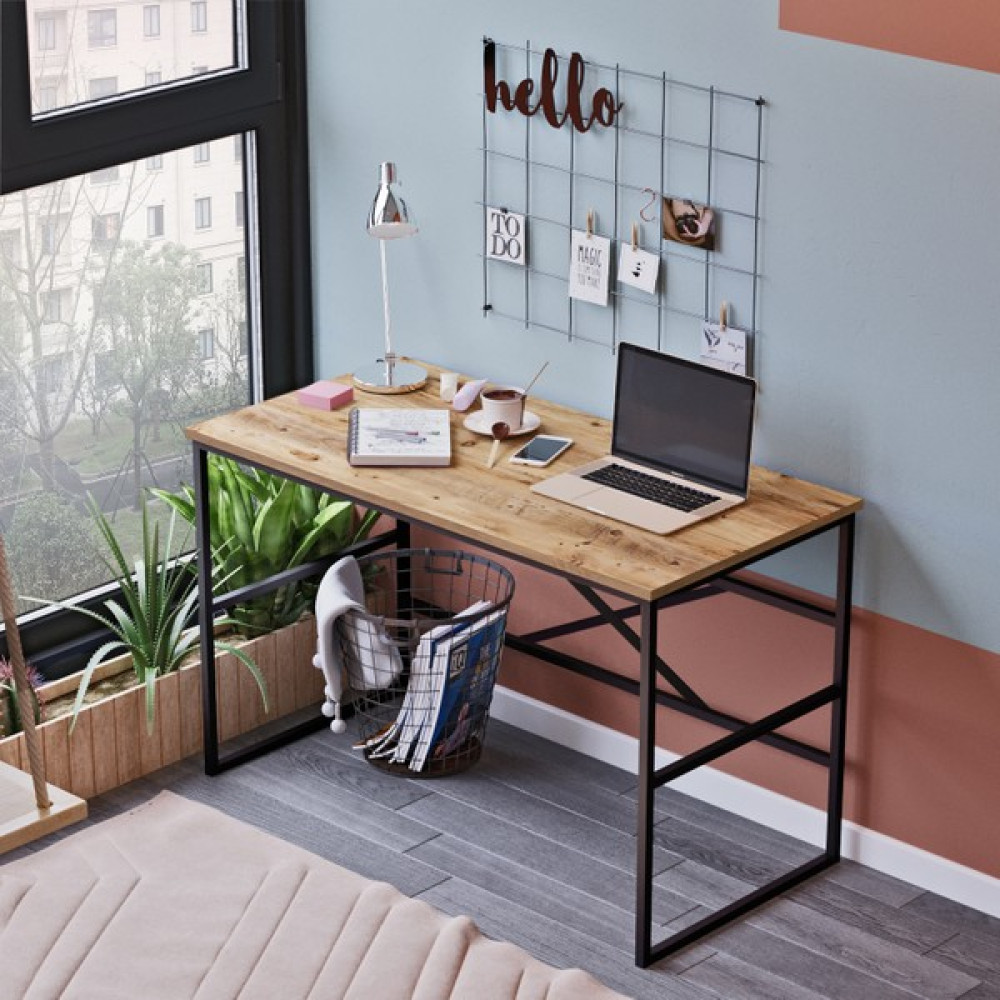 Yurudesign Voyage Metal Çalışma Masası 120CM VG21-A Çam - Y: 75 cm D: 60 cm G: 120 cm Çalışma Masası Fiyatı