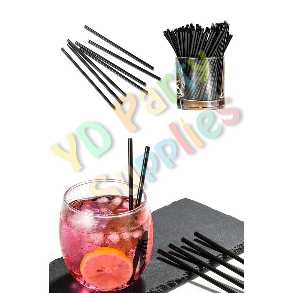 Yusuf Dirik YD Party Supplies Siyah Ince Kokteyl Pipeti Kıl Pipet 150 Adet 14 Cm 4 Mm Yaş Günü & Parti Fiyatı
