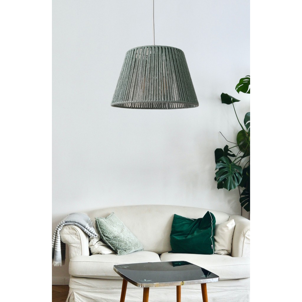 Yutedekor Bohem Makrome Yeşil Avize – Salon, Yatak Odası, Çocuk Odası, Kafe & Restoran Aydınlatma - 30 cm Avize Fiyatı