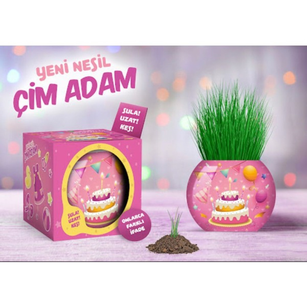 Yuup Doğum Günü Temalı Çim Adam ~ Kutulu ~ - Mavi - Pembe Oyuncak Fiyatı