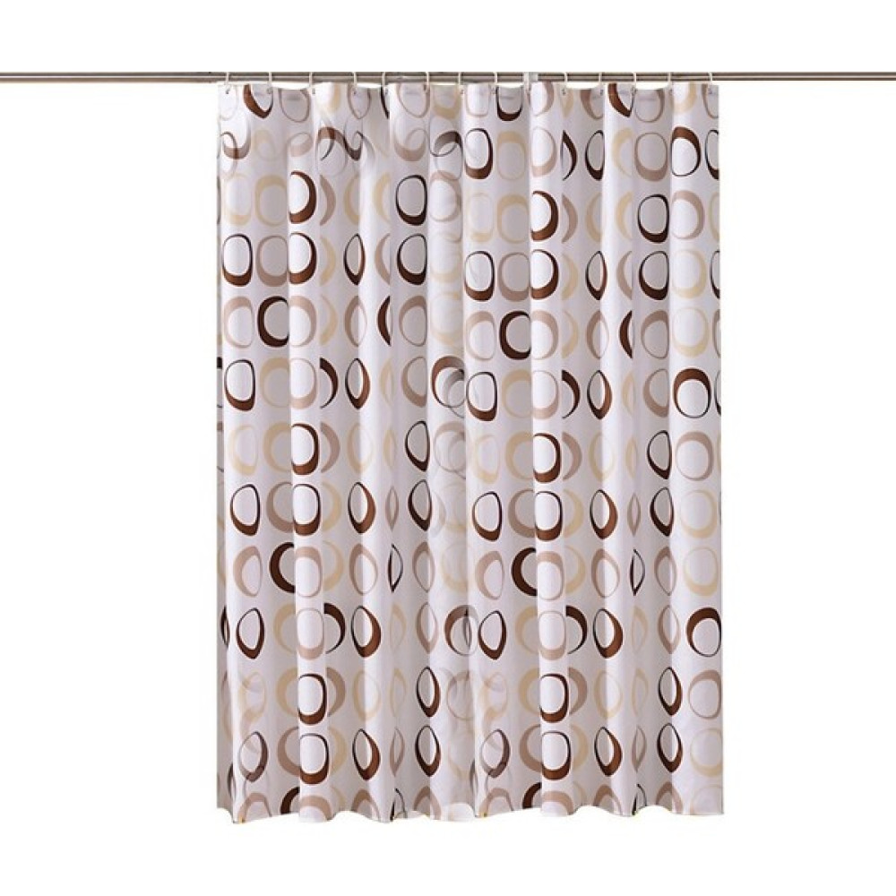 Yuvarlak Baskı Duş Perdesi Geometrik Su Geçirmez Duş Perdesi Banyo Küvet Duş Kapağı Ekstra Geniş Geniş Banyo (180X180 Cm) (Yurt Dışından) - Kahverengi Duş / Banyo Perdesi Fiyatı