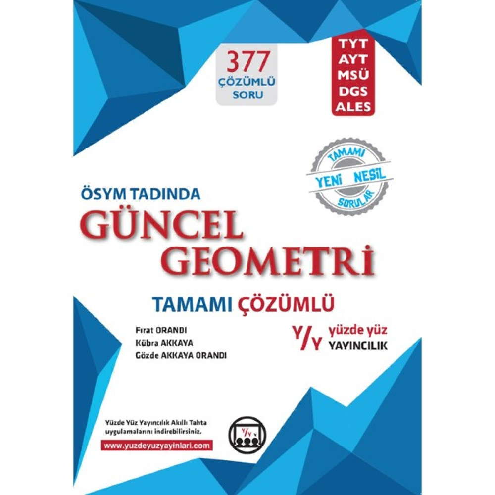 Yüzde Yüz Yayınları Güncel Geometri Ösym Tadında Tamamı Çözümlü Temel Yeterlilik Testi (TYT) Fiyatı