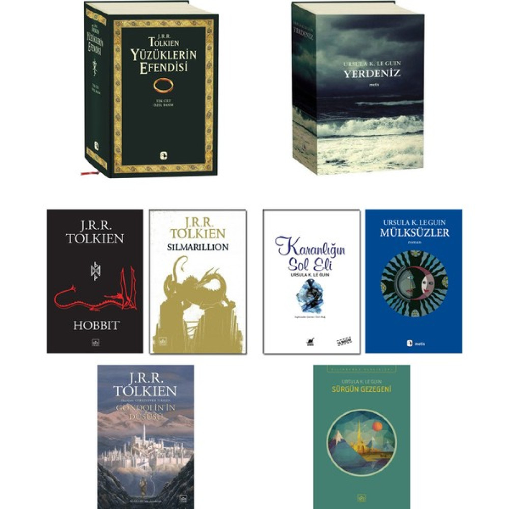 Yüzüklerin Efendisi Tek Cilt + Hobbit + Silmarillion + Gondolin’in Düşüşü / J.r.r. Tolkien + Yerdeniz + Karanlığın Sol Eli + Mülksüzler + Sürgün Ge... Bilim Kurgu & Fantastik Fiyatı