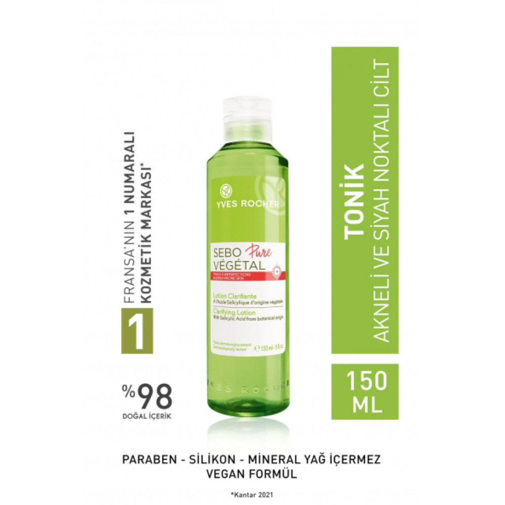 Yves Rocher Akne Egilimli Cilt-Gozenek Sikilastirici Sebo Pure Vegetal Tonik Cilt Temizleme ve Peeling Fiyatı