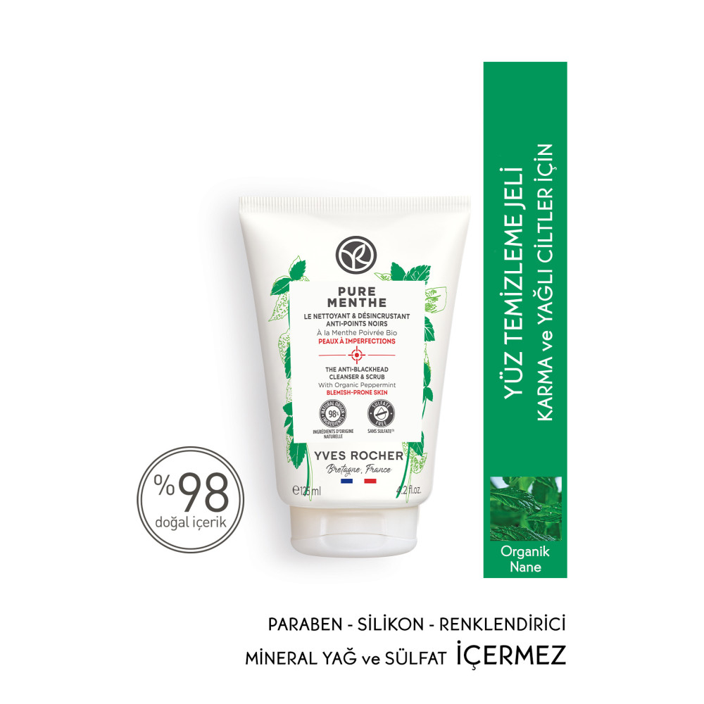 Yves Rocher Akneye Eğilimli Ciltler Için Pure Menthe Peeling Etkili Prebiyotik Yüz Yıkama Jeli-125 Ml- Cilt Temizleme ve Peeling Fiyatı
