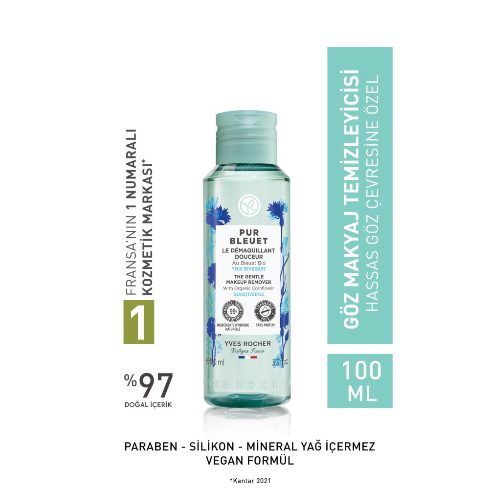 Yves Rocher Hassas Ciltler Için Pur Bleuet Göz Makyaj Temizleyici-100 ml Makyaj Temizleyicileri Fiyatı