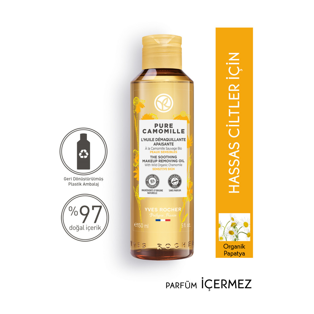 Yves Rocher Hassas Ciltler Için Pure Camomille Yatıştırıcı Yüz Yıkama / Makyaj Temizleme Yağı-150 ml Cilt Temizleme ve Peeling Fiyatı