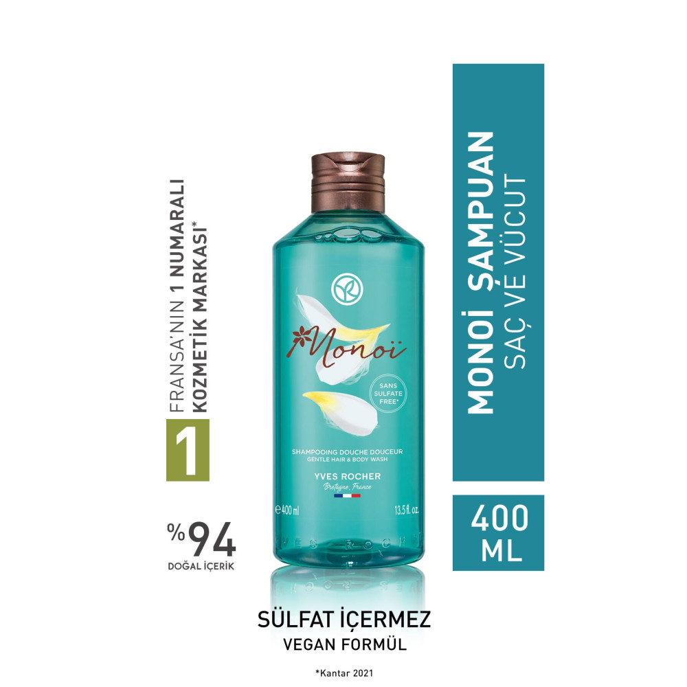 Yves Rocher Monoi Saç Ve Vücut Şampuanı 400 Ml Duş Jelleri ve Banyo Köpükleri Fiyatı