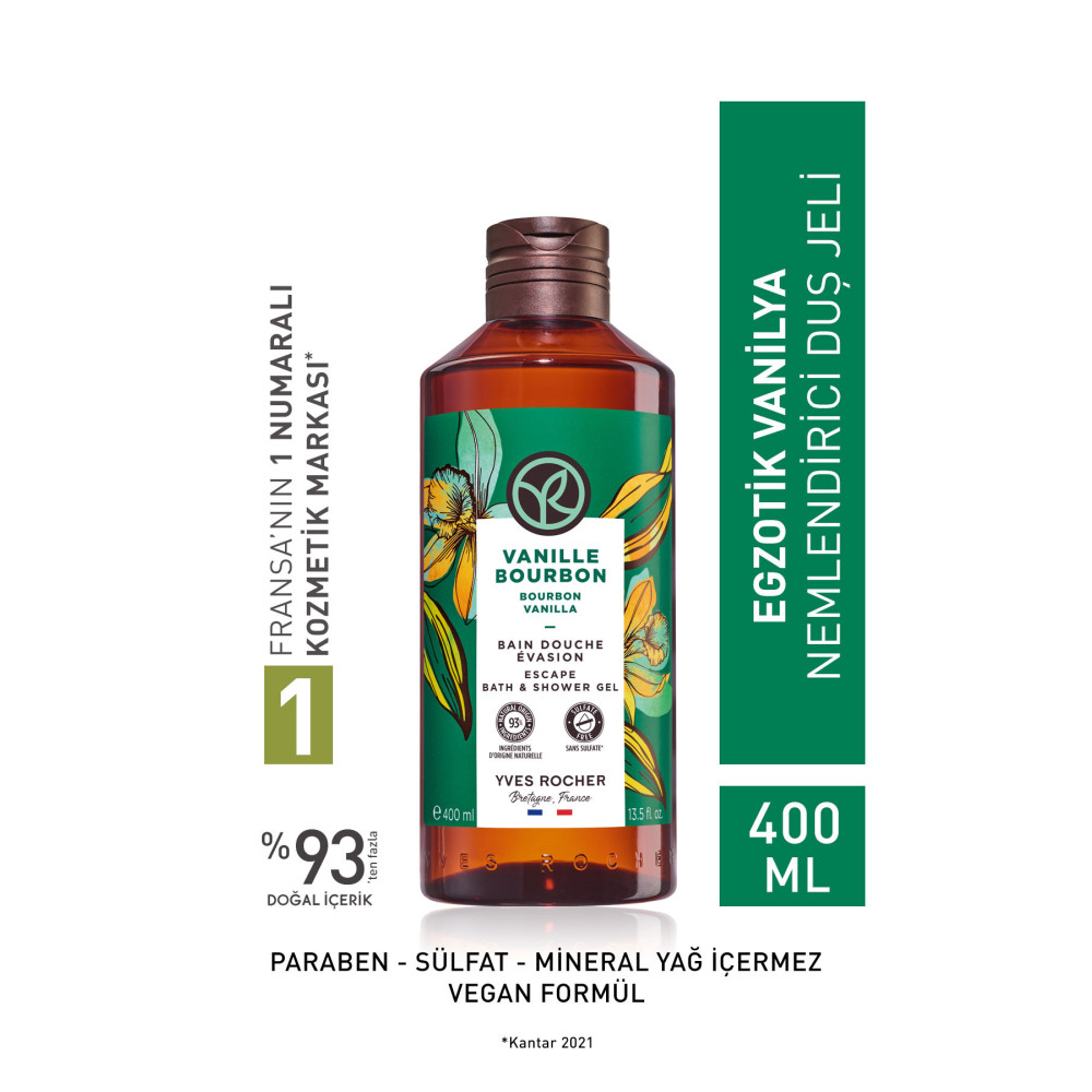 Yves Rocher Nemlendirici Duş Jeli - Egzotik Vanilya - 400ml Duş Jelleri ve Banyo Köpükleri Fiyatı