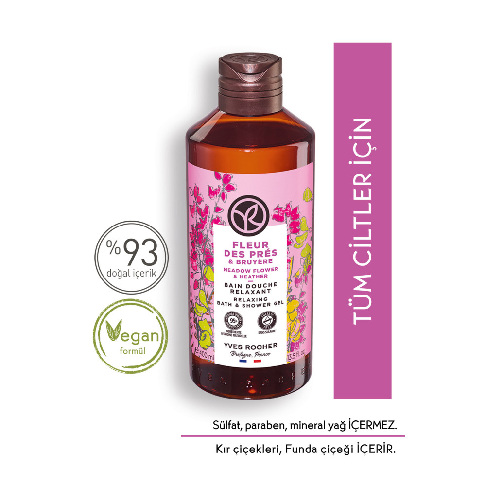 Yves Rocher Nemlendirici Duş Jeli - Romantik Kır Çiçekleri - 400ml- Duş Jelleri ve Banyo Köpükleri Fiyatı