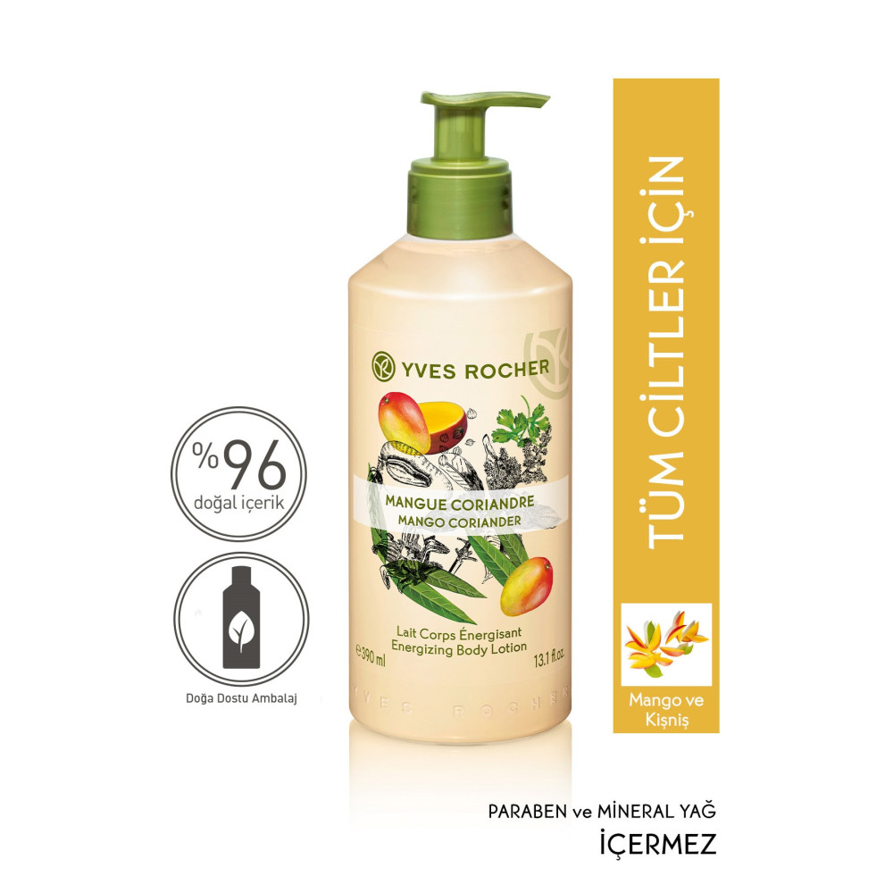 Yves Rocher Nemlendirici Vücut Losyonu - Canlandırıcı Mango Kişniş - 390ml Vücut Losyonu ve Nemlendiricileri Fiyatı