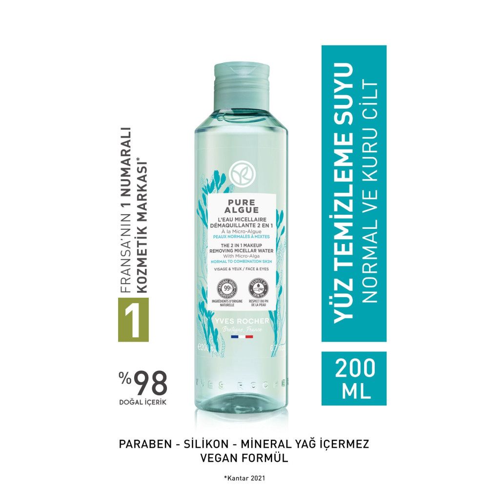 Yves Rocher Normal Ve Kuru Ciltler Için Pure Algue Prebiyotik Miseler Su-200 ml Cilt ve Yüz Bakımı Fiyatı