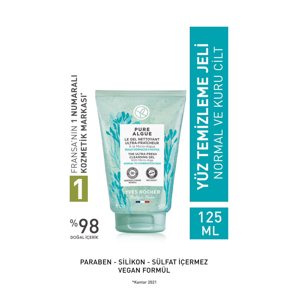 Yves Rocher Normal Ve Kuru Ciltler Için Pure Algue Prebiyotik Yüz Yıkama Jeli-125 ml Cilt Temizleme ve Peeling Fiyatı