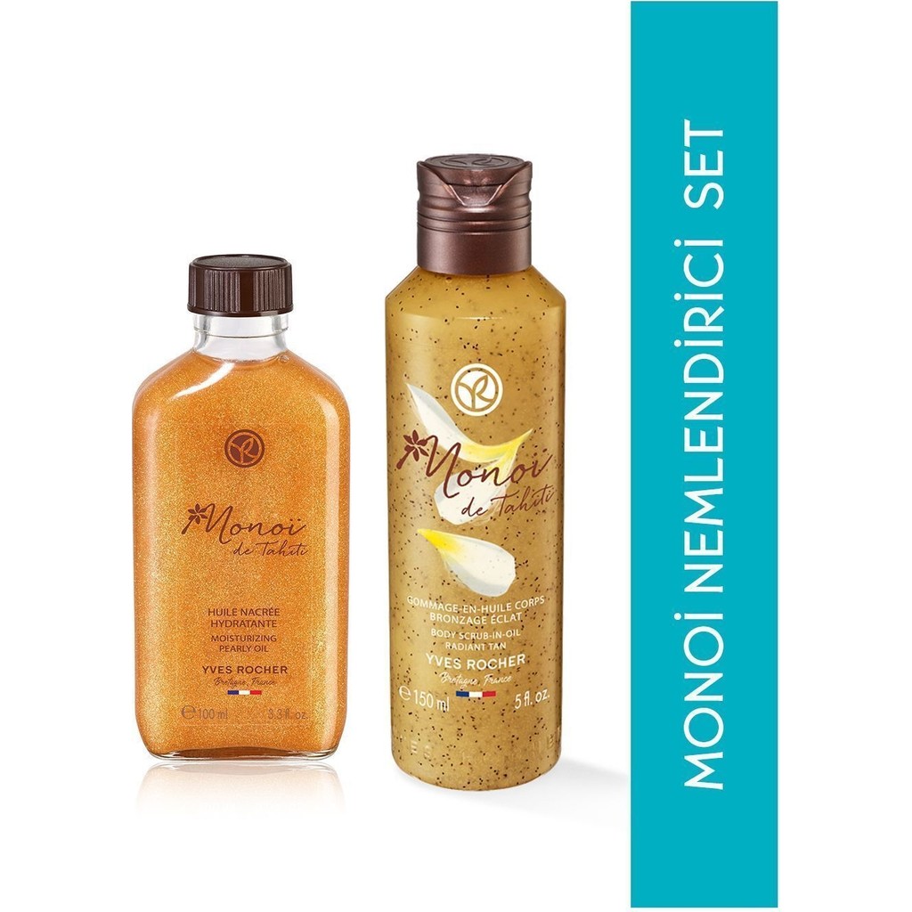 Yves Rocher Orjinal Boy Monoi Vücut Yağı, Peelingli Duş Yağı Seti Güneş Kremleri ve Losyonları Fiyatı