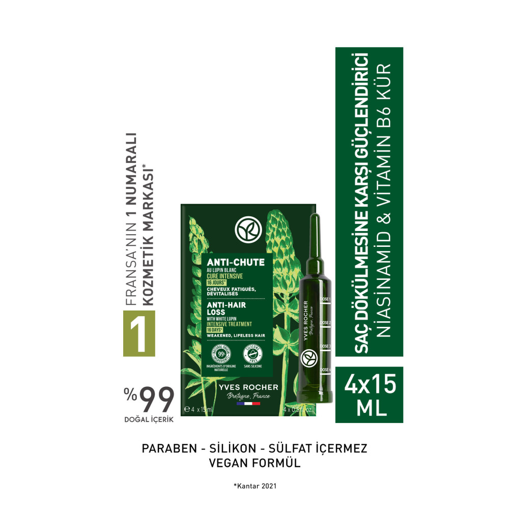 Yves Rocher Saç Dökülmesine Karşı (anti-chute) Güçlendirici Niacinamide&vitamin B6 Kür - Vegan-60 Ml Saç Bakım Maskeleri & Serumlar & Spreyler Fiyatı