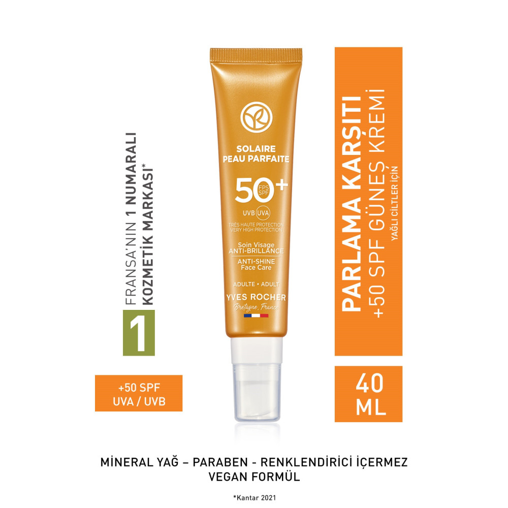 Yves Rocher Spf 50 Yüksek Korumalı Parlama Ve Leke Karşıtı Yüz Güneş Kremi/solaire Peau Parfaite-40 ml Güneş Kremleri ve Losyonları Fiyatı