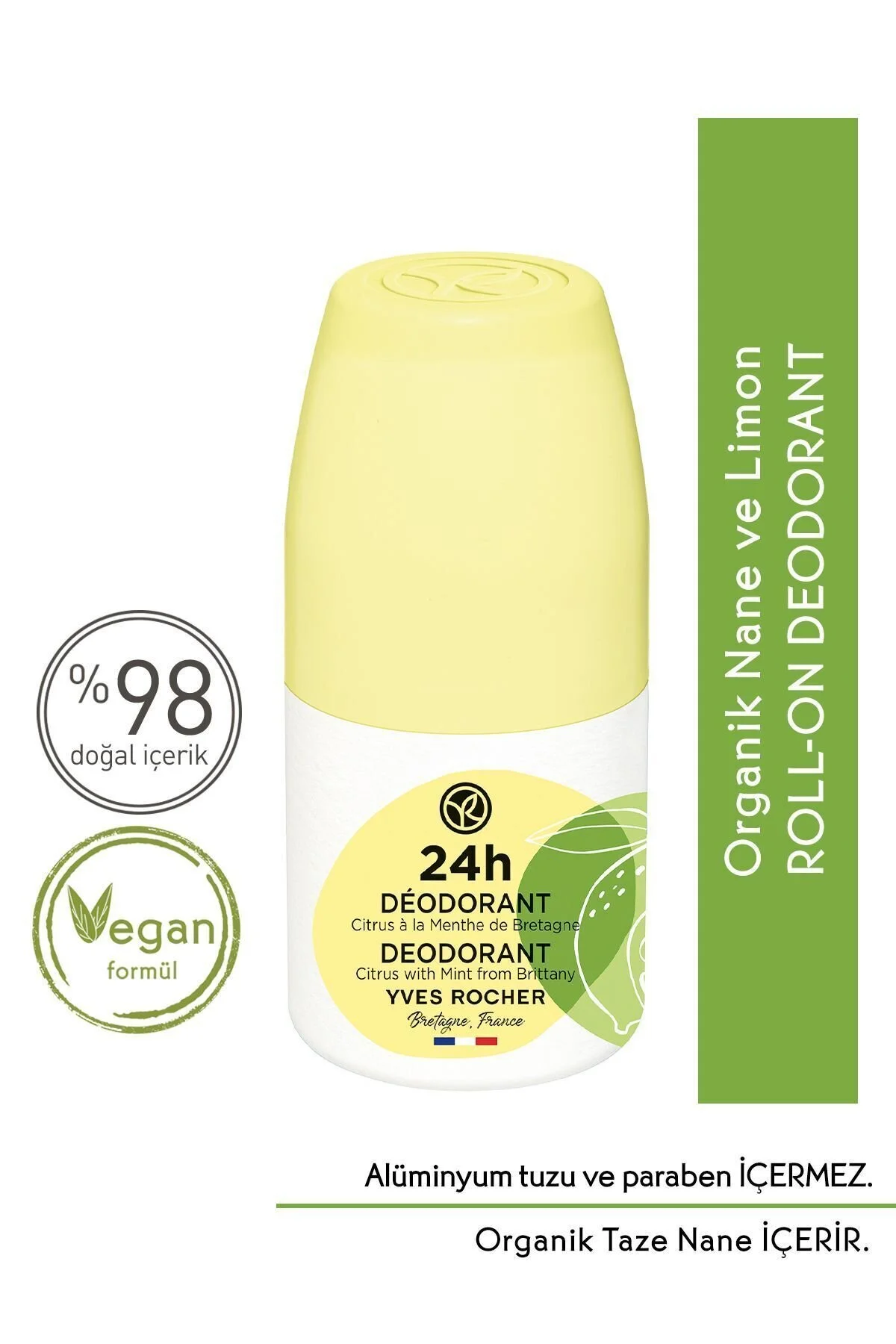 Yves Rocher Ter Kokusu Önleyici 24 Saat Etkili Kadın-Erkek Roll-On Deodorant- Organik Nane&Limon-" Deodorantlar Fiyatı