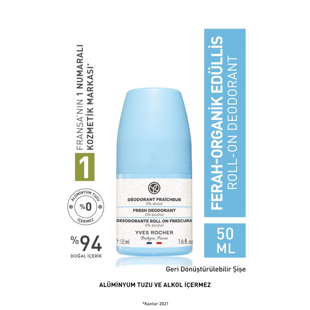 Yves Rocher Unisex Roll-on Deodorant: Organik Edülis- 50 Ml-6313 Roll-Onlar Fiyatı