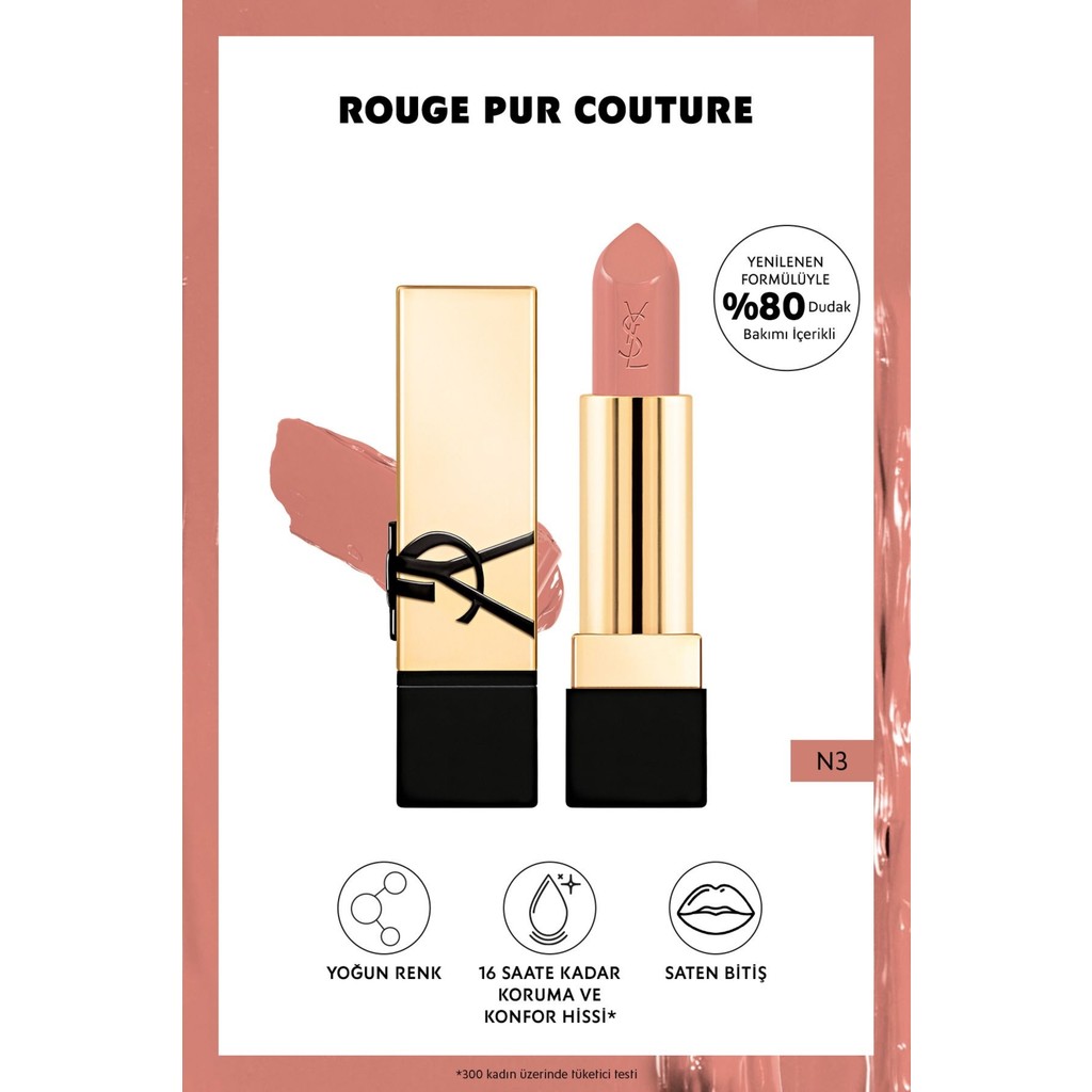 Yves Saint Laurent Rouge Pur Couture Stick Ruj N3 Kırmızı C Vitamini Özellikli Rujlar & Dudak Parlatıcıları Fiyatı