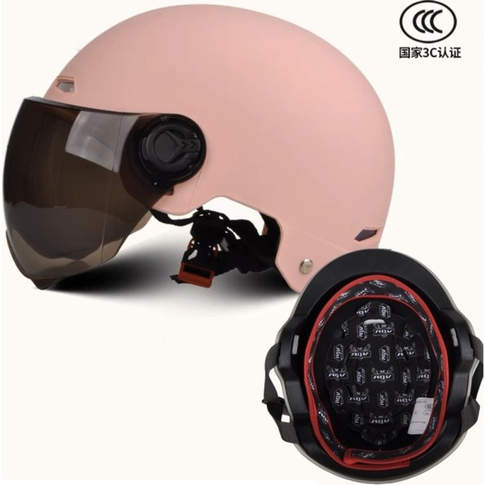 YW-BC Kask Yaz Güneş Koruması Elektrikli Araç Kadın 3c Sertifikalı Yaz Uv Koruma Yetişkin Erkek Dört Mevsim Yarım Kask (Yurt Dışından) - Açık Pembe Motorsiklet Sürücü Koruyucu Aksesuarlar Fiyatı