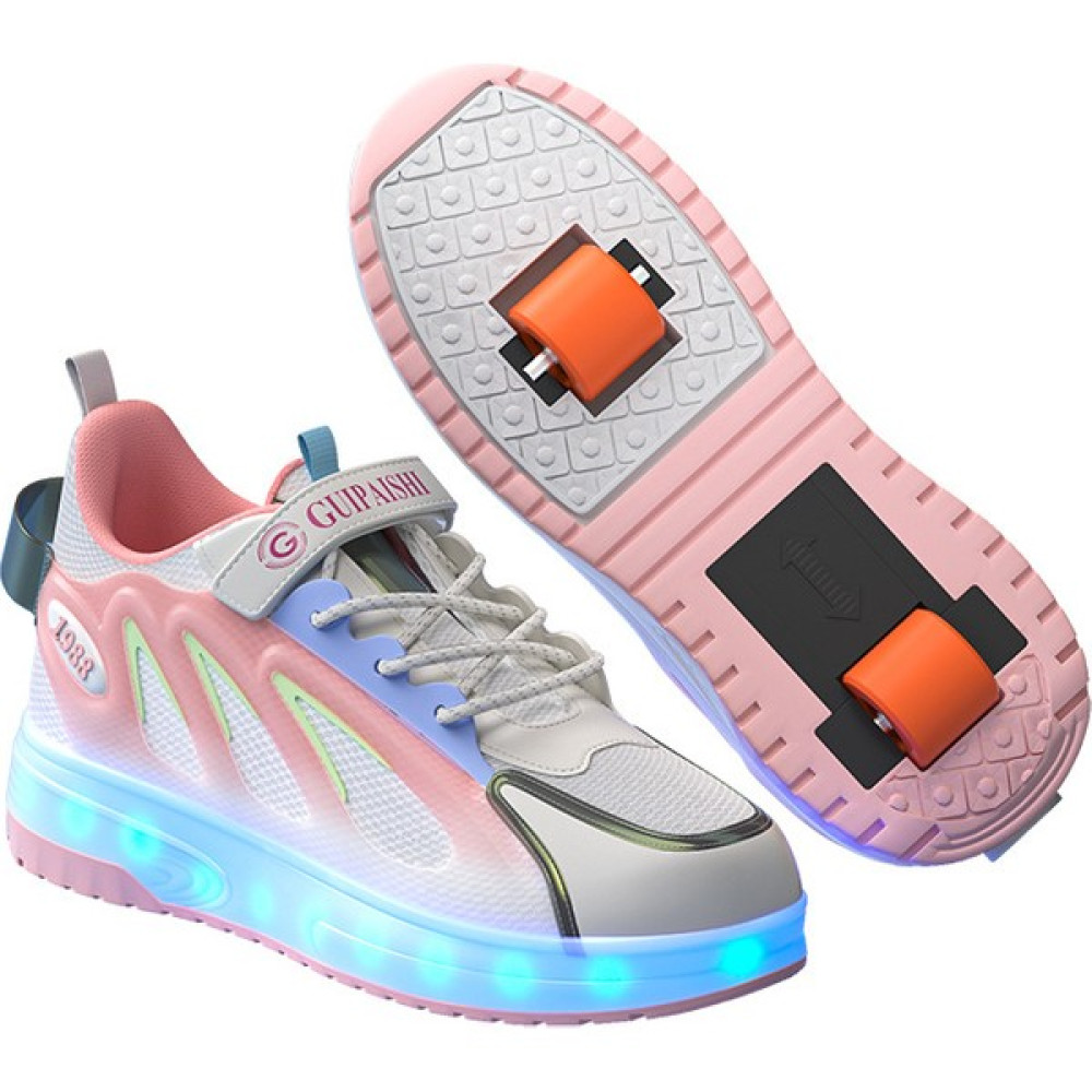 YW-BC Pembe ve Mavi Gençlik Heelys Ayakkabıları, Kız ve Erkek Çocuklar Için Tekerlekli Yürüyüş ve Kayma Spor Ayakkabıları, Parlak Tekerlekli Patenl... Paten Fiyatı
